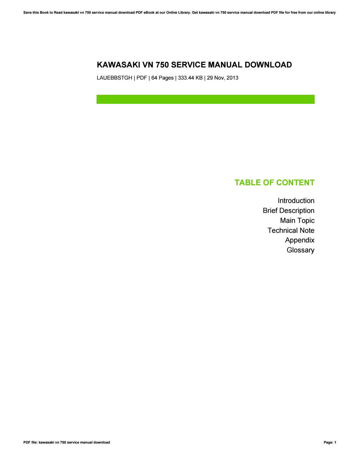 Free online kawasaki repair manuals