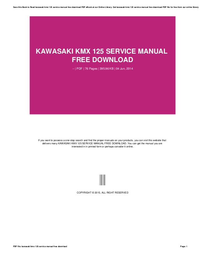 Kawasaki repair manual free download pdf